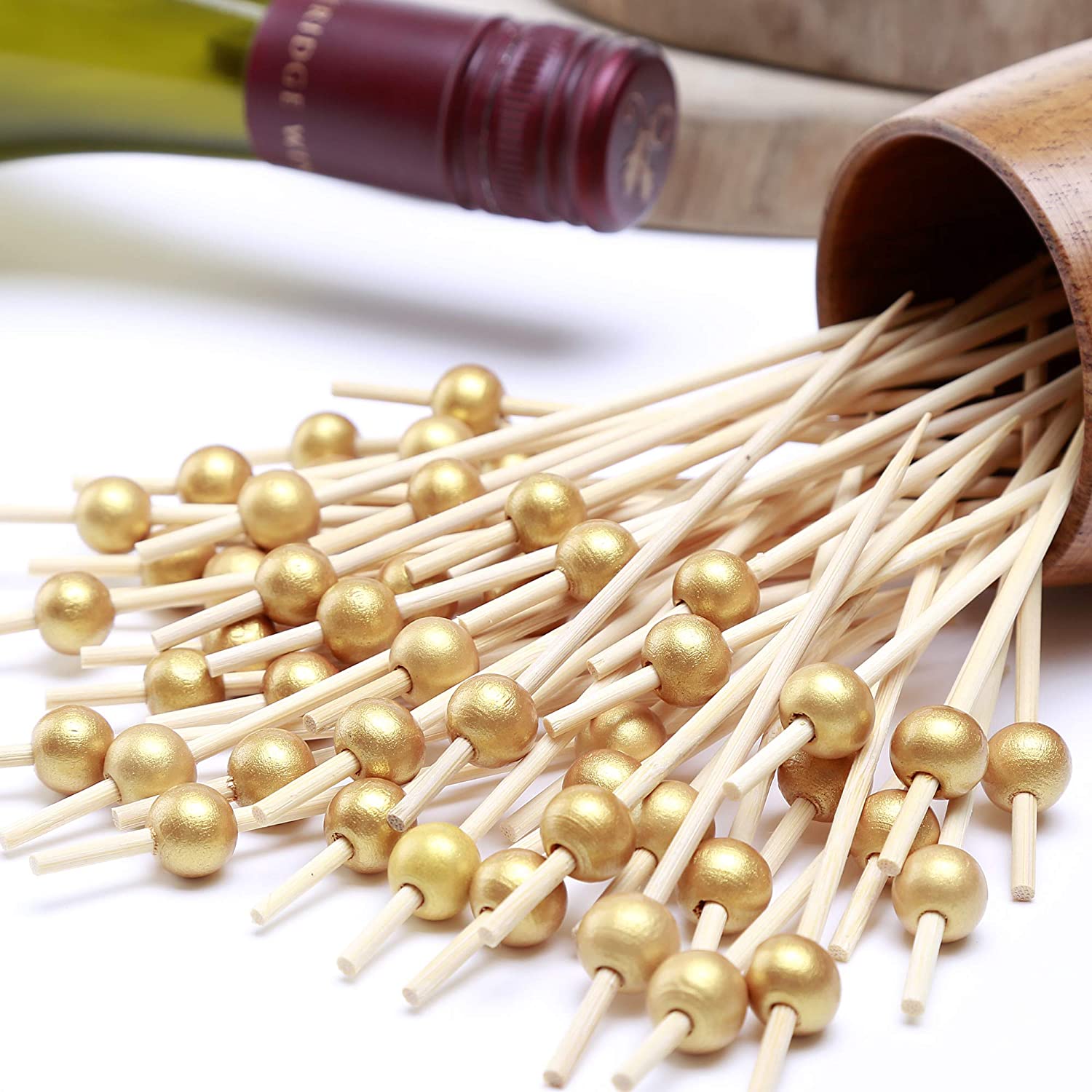 Cocktail Picks 100 Counts Handmade Sticks Wooden Toothpicks Cocktail Sticks Party Supplies