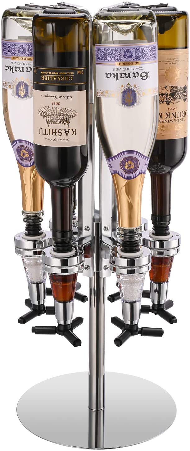 HIBEKOL 6-Bottle Revolving Liquor Dispenser