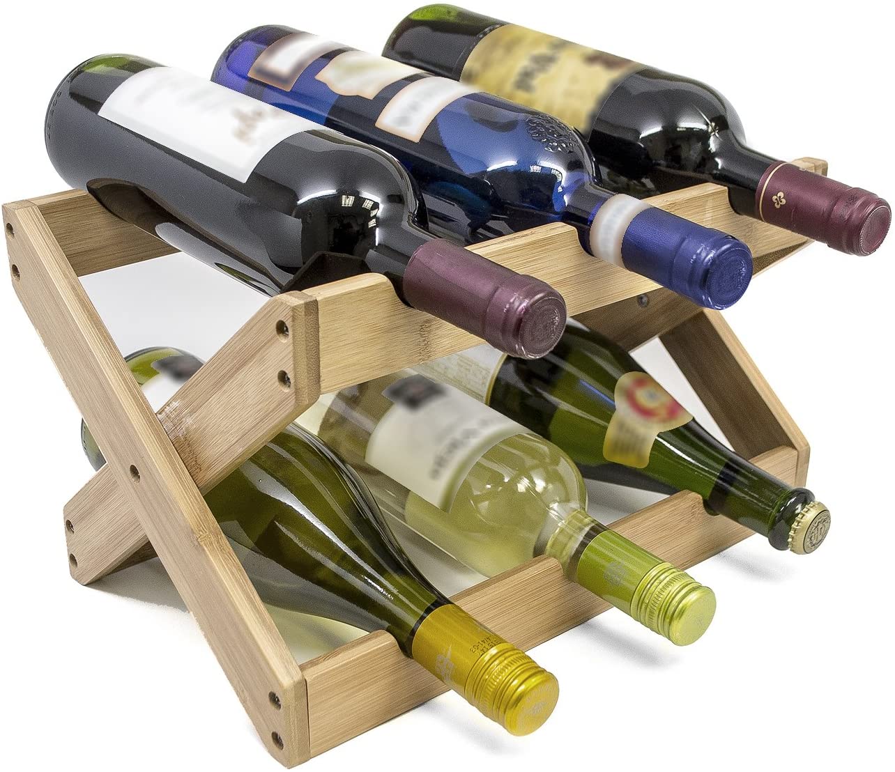 Sorbus Bamboo Foldable Countertop Wine Rack