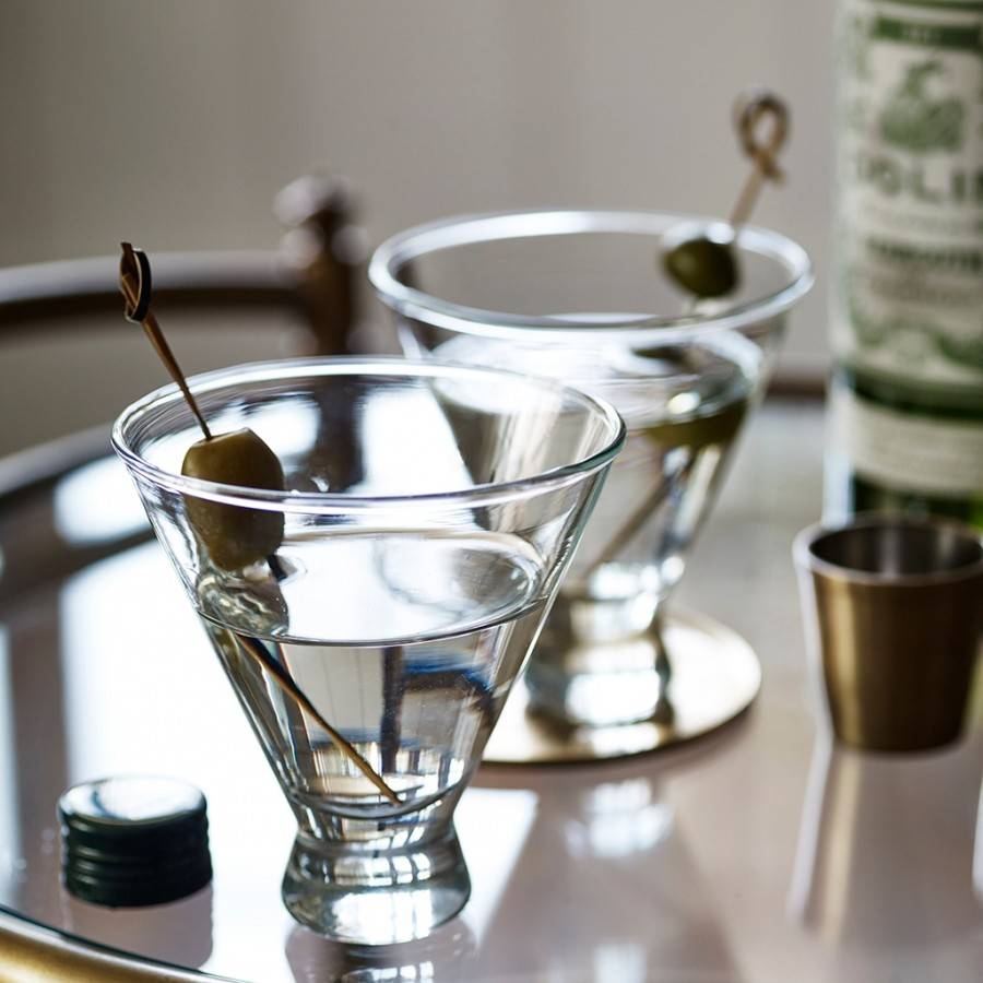 Stemless Martini Glasses